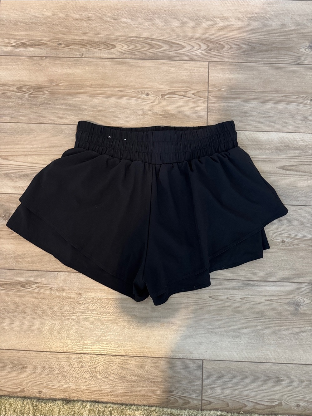 JoyLab Black Layered Athletic Shorts with Elastic Waist - Picture 3 of 3